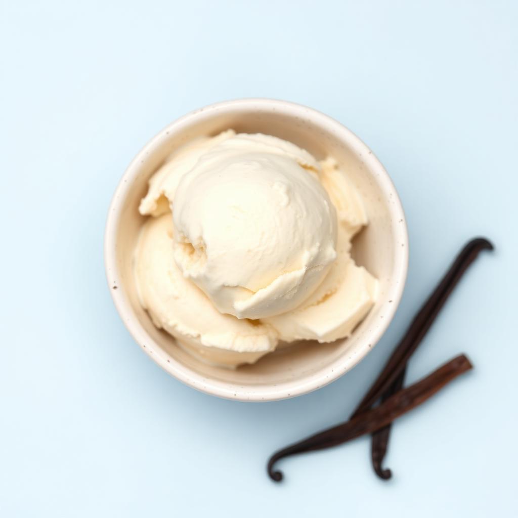 Helado artesanal de vainilla natural en base cremosa